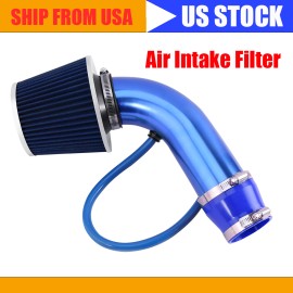 zoo3026 3'' Car Cold Air Intake Filter Induction Pipe Power High Flow Hose System Kit