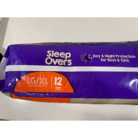 Cuties SLEEP OVERS Day & Night Protection for Boys and Girls LG/XL  1 Pack Of  12
