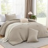 Andency Wheat Queen Size Comforter Set, Oatmeal Fluffy Soft Boho
