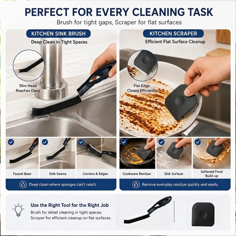 MxTong Sink Cleaning Tool Kitchen Cleaning Brush Kit