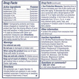 Aquaphor Protector de labios - Amplio espectro SPF 30 - Calmar los labios secos y agrietados - Tubo de 0.35 onzas