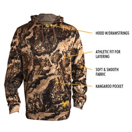 HOT SHOT Men’s Camo Performance Fleece Hoodie – Veil Whitetail Hoodie Hunting Pullover, Medium