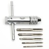 Hakkin Adjustable M3-M8 3mm-8mm HSS T-Handle Reversible Ratchet Wrench Tapping