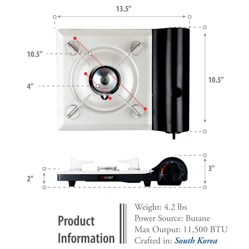 TECHEF - AGNI Portable Butane Gas Stove Burner, Camp Stove,