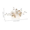 CAXUSD Elegant Ceramic Flower Hair Comb Hair Accessory for Wedding
