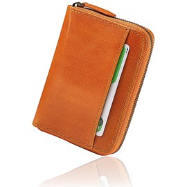 LS LASIEM Men's Wallet, Mini Wallet, Small, Compact, Zig-Zag, Camel
