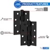 XFORT 4 Inch (100mm) Matt Black Ball Bearing Hinges, Steel