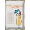 Blechschild 30 x 20 cm Pina Colada Cocktail Recipe -