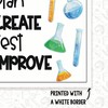 Ask Imagine Plan Create Test Improve Classroom Poster - Science