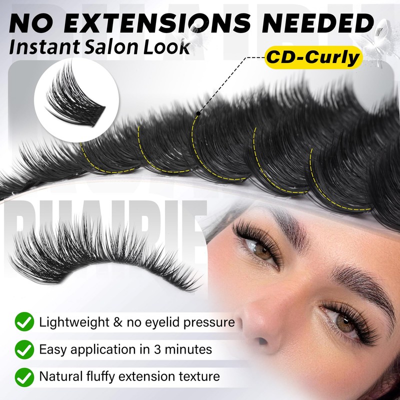Wispy Lash Clusters Enchantress Eyelash Clusters 10-18mm Fluffy Cluster Eyelash