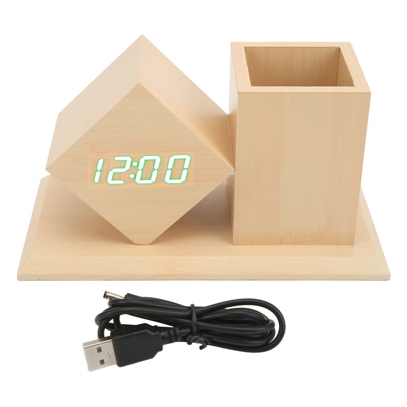 Pen Holder Alarm Clock Pen Holder Design Green Light Temperature