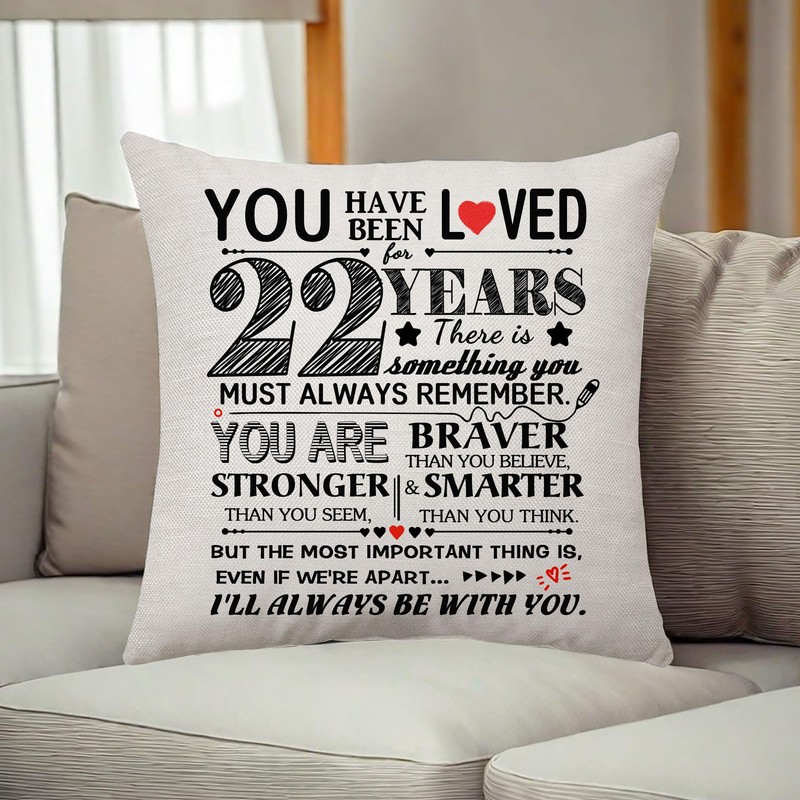 22 Birthday Decorations, Twenty Two Happy 22th Birthday Throw Pillow