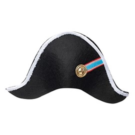 Dress Up America Napoleon Hat - General Pirate Hat for Kids - Bicorn Costume Hat Accessory Black
