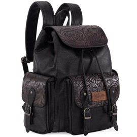 Montana West X Wrangler Backpack Purse for Women Men Floral Tooled Designer Travel Bags