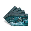 Julian Friers Puffins in Flight Large Table Mats by Wildlife