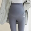Women's Maternity Winter Fleece-Lined Spandex Leggings Pants Coffee Grey XL
