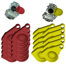 R-Satz Shop Dust Cap for Clutch Head Cover Red Yellow Compressed Air Head Replacement Lid Standard Cap Truck Tractor (Set of 20 (10 x Yellow & 10 x Red))