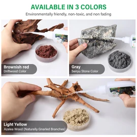 Hygger CO2 Cotton Wool for Aquascape- Gap Filler Cotton for Rocks & Wood | Aquarium Safe Bonding Material | Secure Adhesive Helper (Brownish red(Driftwood Color))