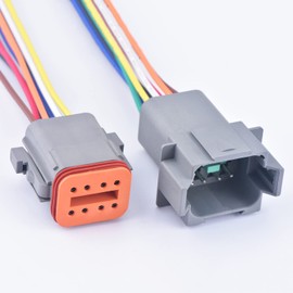 DECKBU 8 Pin Automotive Sealed Electric Plug Male Female Waterproof Connector Wire Harness DT Series DT06-8S DT04-8P