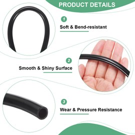 M METERXITY M METERXITY Tubing Carburetor Fuel Vent Line, 6mm(0.24") ID 8mm(0.31") OD 3.0m(10') Long Polyurethane Gas Oil Tube for ATV/Go Kart/Dirt Bike, Universal Petrol Pipe Replacement [Black]