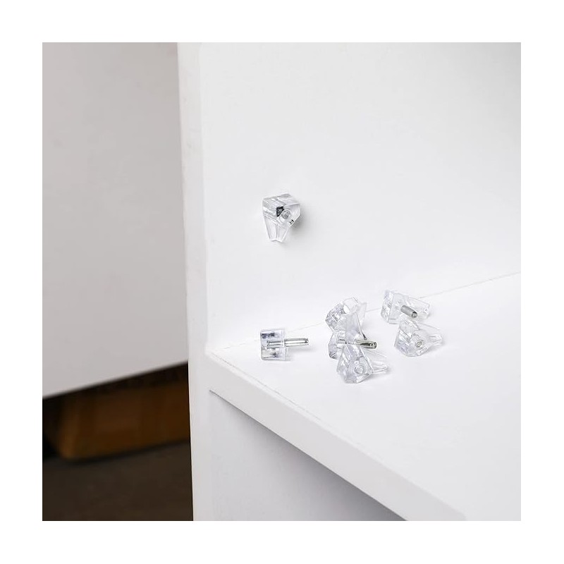 Pack of 20 Shelf Support 6 mm Plastic Transparent with