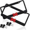 ZONETECH Shiny Bling Rhinestone License Plate Cover Frame (Red Bow