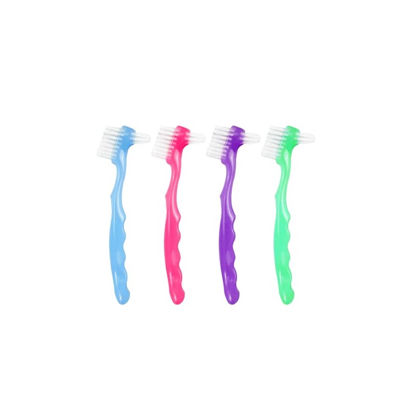Pack of 4 Portable Denture Cleaning Brushes with Moderate Multilayer