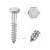 sourcing map Hex Lag Screws, M6 x 35mm 304 Stainless
