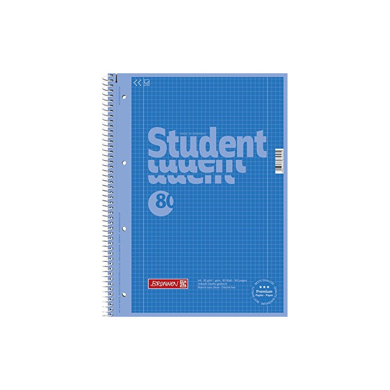 Brunnen 1067928190 Notebook, Student Notepad (Square, A4, line: 28, 90