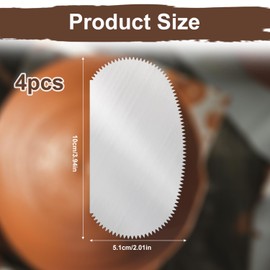 Set of 4 Serrated Scrapers for Pottery Tools, Stainless Steel Clay Ribs, Oval Modelling Cutting Scraper, Clay Shaping Tools for Ceramics, Structural Artists, Modelling Potters