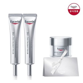 Eucerin Hyaluronic 3X Eye Cream 15ml Double Pack Free Hyaluronic 3X Night Cream 20ml + Silver Triangle Box / 유세린 하이알루론 3X 아이크림 15ml 더블팩 증정하이알루론 3X나이트크림 20ml + 실버삼각박스