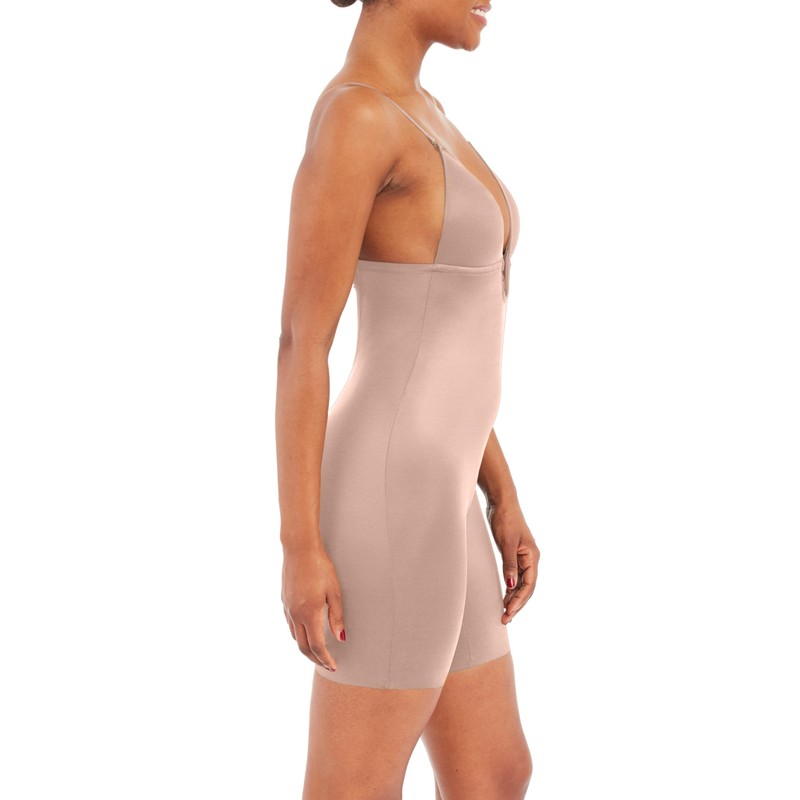 SPANXshape Suit Your Fancy Plunge Low-Back Mid-Thigh Bodysuit - Comfortable