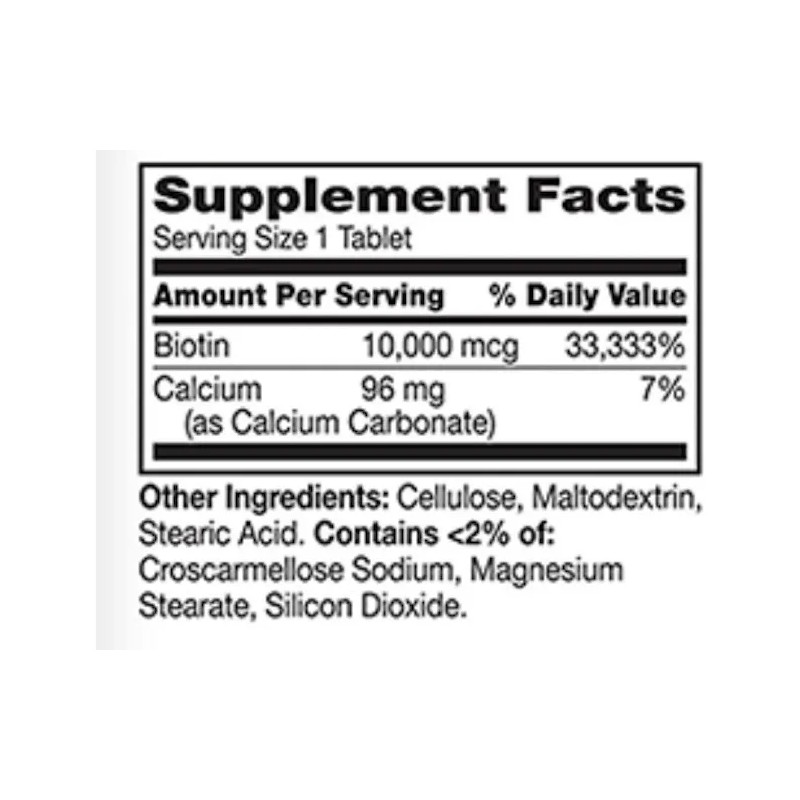 21st Century Biotina Premium + Calcio Cabello Uñas 10,000mcg 120