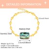 Oneress Shell Jewelry Adjustable Chain Stainless Steel Abalone Layered Bracelet