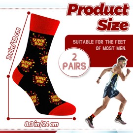 Gifts for Dad,2 Pair Funny Novelty Socks for Men,Father's Day Dad Gifts,Dad Socks for Birthday Party Thanksgiving & Christmas