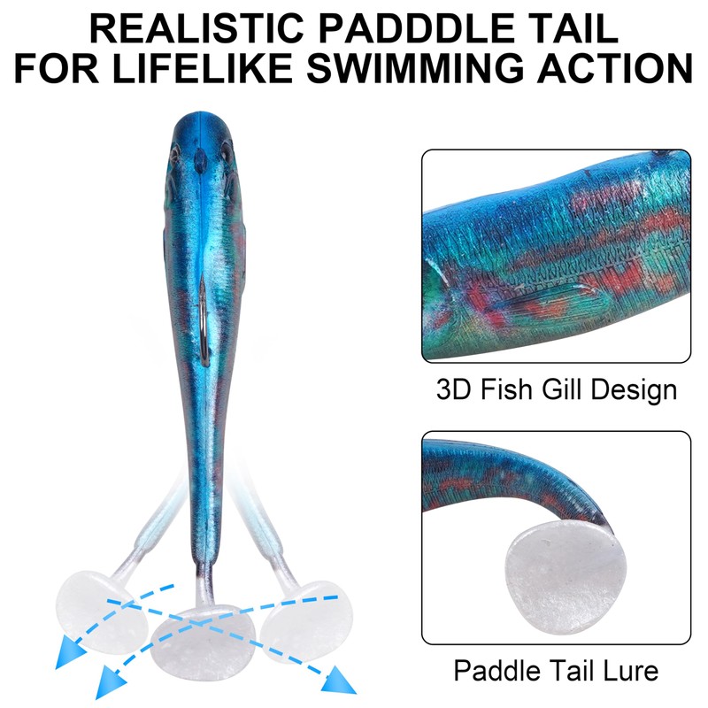 Gummifische Angelköder Set Weicher Fischköder mit Jigkopf Angel Köder T