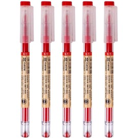 sencoo 5 pack Gel Ink Red Pen Office Stationery Liquid 0.5mm Ultra Fine Ballpoint Pen for Children School Students Pens