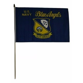 TRADEWINDS 12x18 12"x18" U.S. Navy Blue Angels Stick Flag wood staff