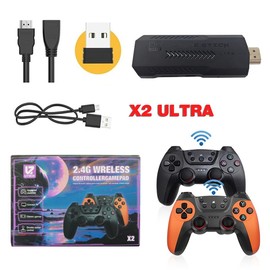 2025 New Wireless Retro Gaming Console with 50,000+ Games, 4K HDMI Output, 128GB Controller for TV Plugging, Built-in 40+ Emulators - specification: X2 ULTRA  128G version