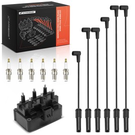 A-Premium 1 Ignition Coils with 6 Wire and 6 Iridium Spark Plugs Compatible with Dodge Grand Caravan, Caravan & Chrysler Town & Country, Grand Voyager, Voyager & Plymouth Grand Voyager, Voyager