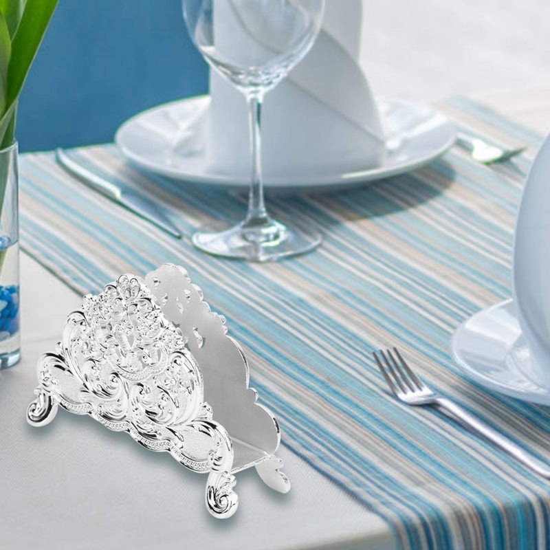 Agatige Silver Napkin Holder, Stainless Steel Craft Table Tissue Small