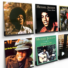 HIIMIEI Acrylic Vinyl Record Wall Mount Shelf, Holder for LP Storage, Durable, Easy Install Floating Shelf, Pack of 6, Black