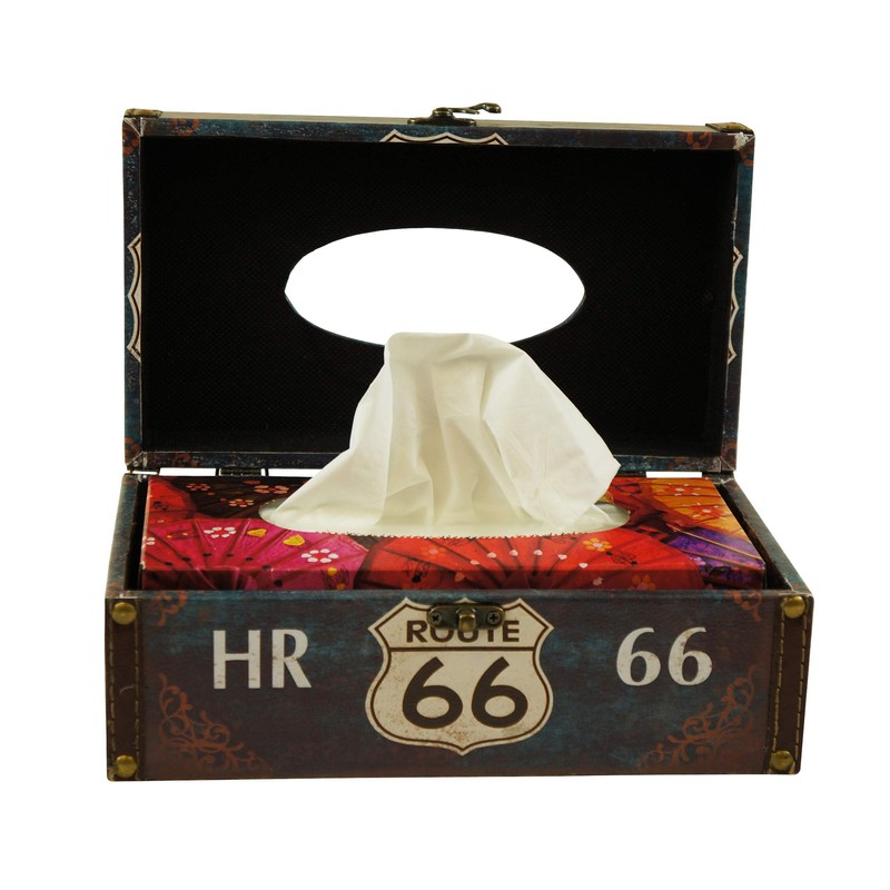 Carina's Collection Historic Route 66 Vintage Tissue Box/Holder Office Tissue