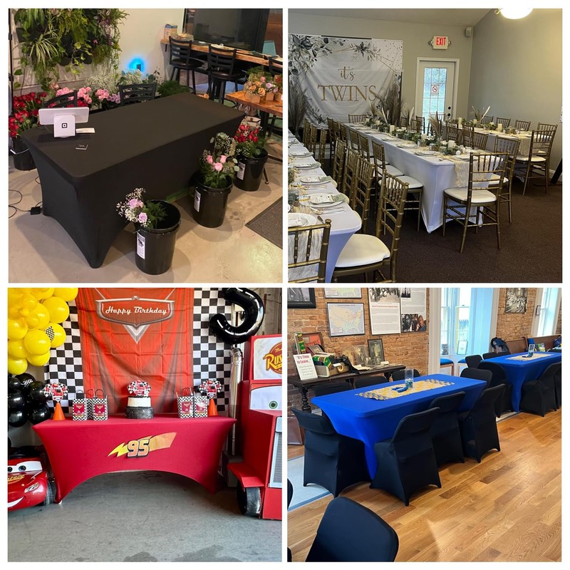 Kapwall 6 ft Elastane Tablecloth. [183 L x 75 W