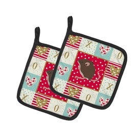 Caroline's Treasures CK5448PTHD Baby Mouse Love Pair of Pot Holders potholders, Multicolor