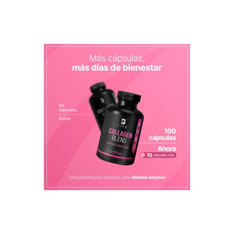 Péptidos Colágeno Hidrolizado 100 Cápsulas Potenciado Biotina Vitamina Piel Cabello