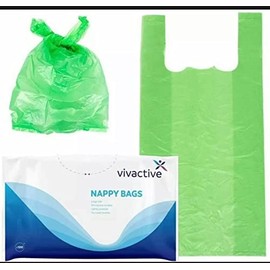 Vivactive Extra Large Incontinence Nappy Disposal Bags - 100 Pack, green