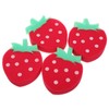 Mikinona 4 Pcs Cute Strawberry Shaped Bath Sponge Soft Exfoliating