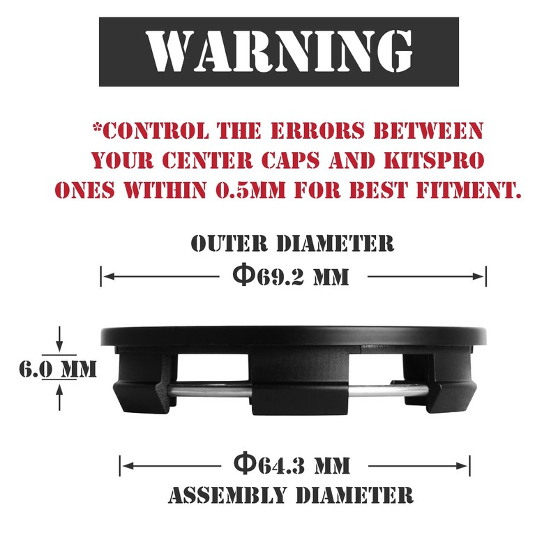 KitsPro 2.7Inch 69MM Wheel Center Caps for Honda Accord Civic