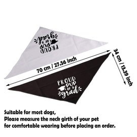 2 Pack Graduation Dog Pet Bandana Proud Pup of A Grad Dog Bandana Graduation Announcement Gift (Proud Pup of A Grad 2 Pack)